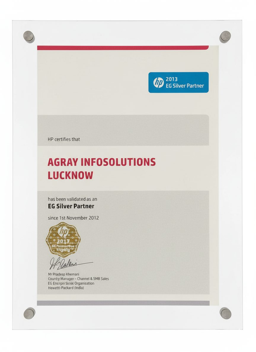 HP Authorized Partner certificate